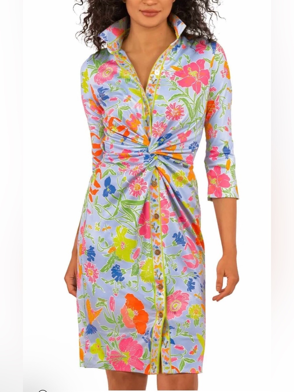 NEW GRETCHEN SCOTT birds & bees twist & shout dress in floral Small